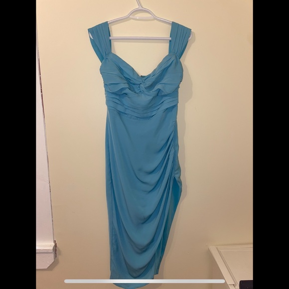 Abercrombie & Fitch Off the Shoulder ruched midi dress - Picture 4 of 5